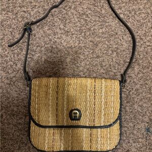 Vintage Etienne Aigner Tan and Black Crossbody Bag